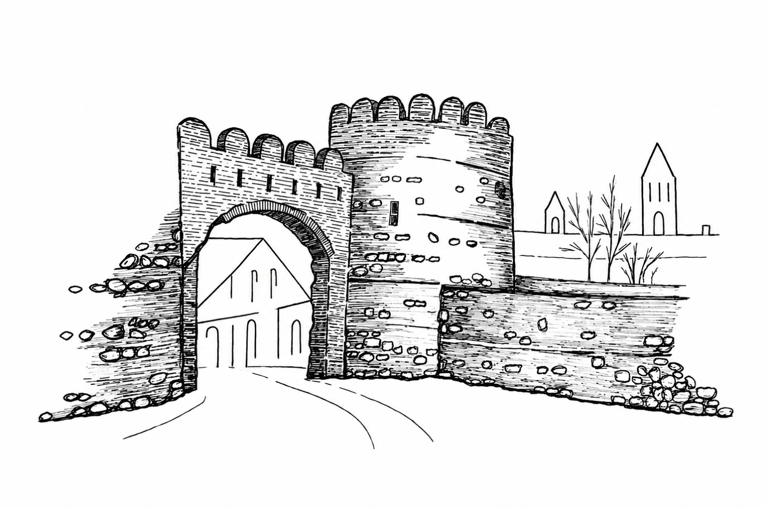 Sighnaghi gate label illustration