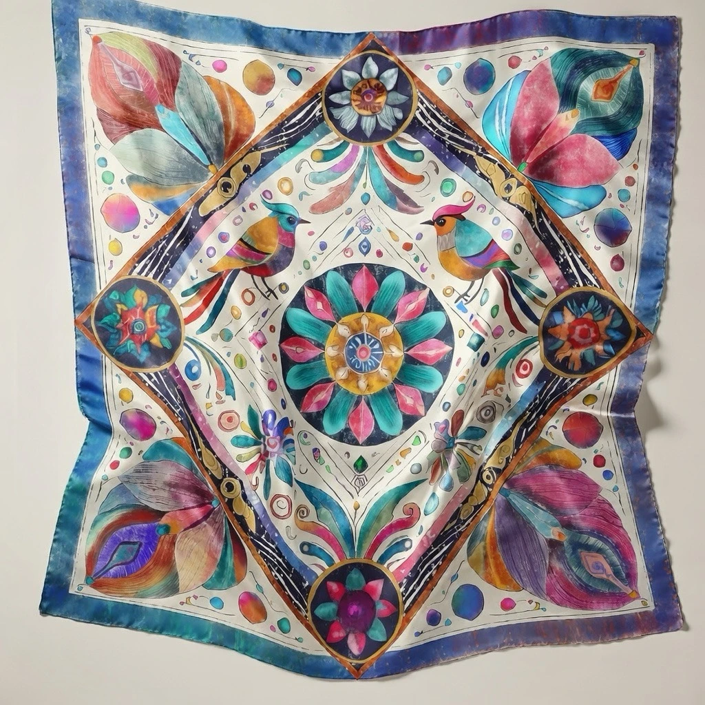Folded Bird Garden scarf