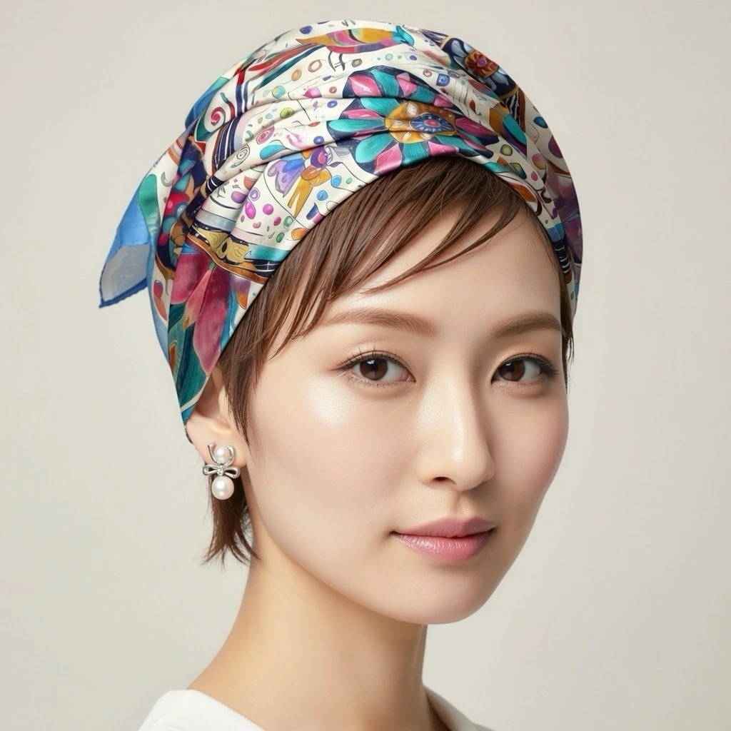 Close view of Bird Garden headwrap