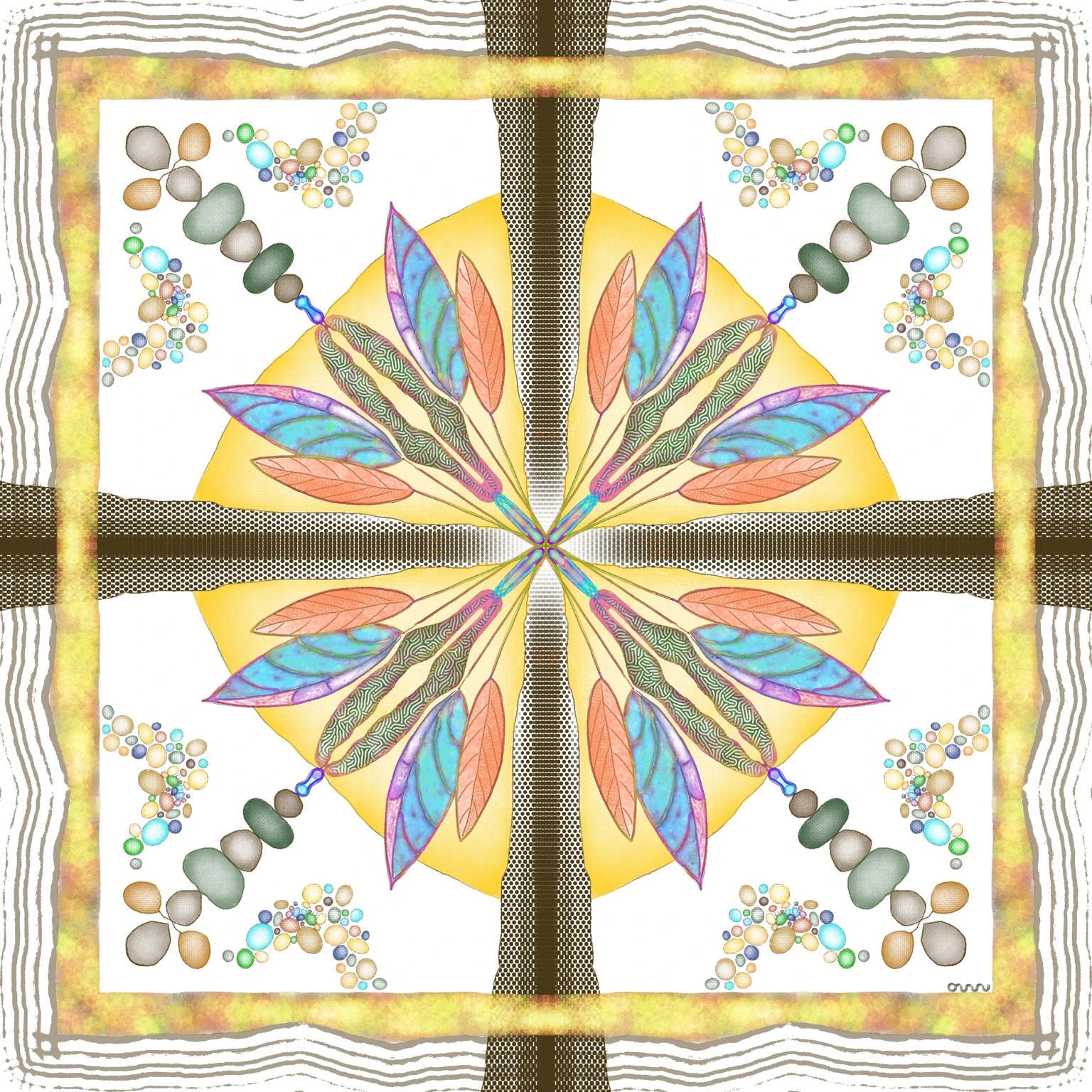 Leaf Orbit scarf design